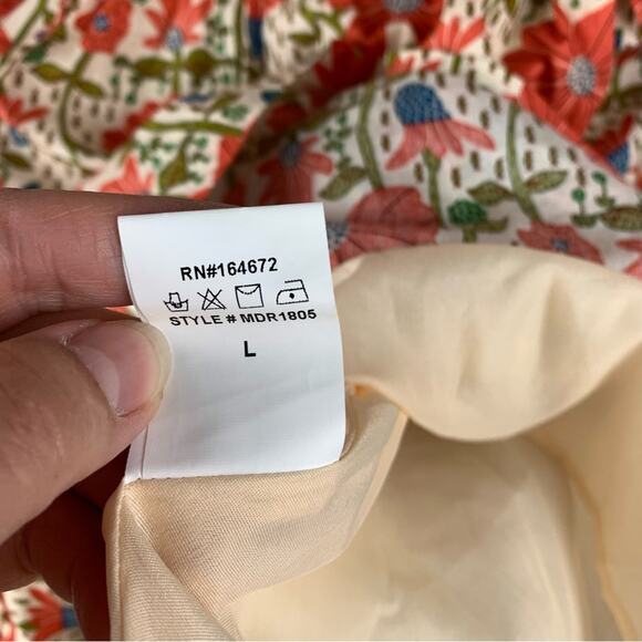 &merci women's large Floral Dress open back Red white cream bridal garden sun - Picture 4 of 12